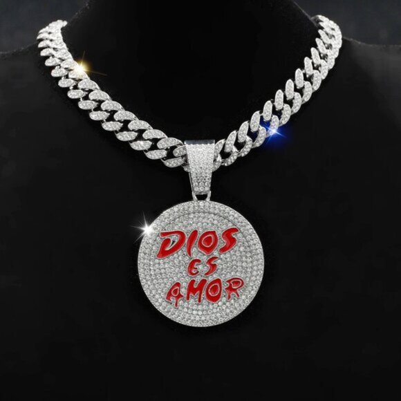 Hip-Hop Round Letter Pendant Necklace